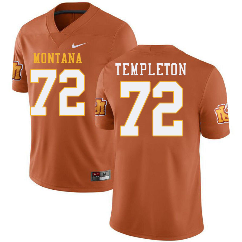 Montana Grizzlies #72 Tate Templeton College Football Jerseys Stitched Sale-Throwback